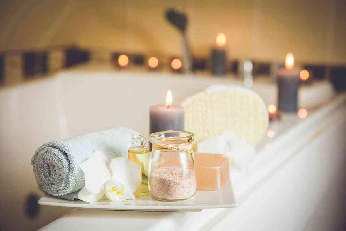 Scented Candles on Bathtub