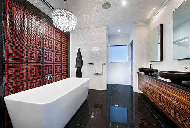 Red and Black Bathroom