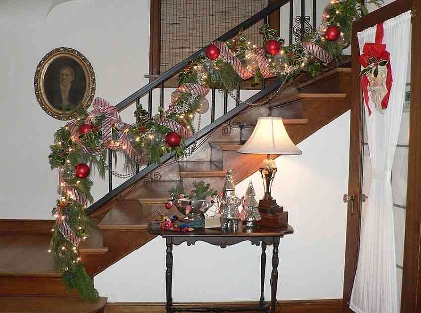 Decorate the Stairs with Red Berries