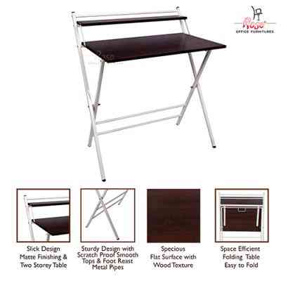 Rose Spring Folding Study Desk (Dark Brown)