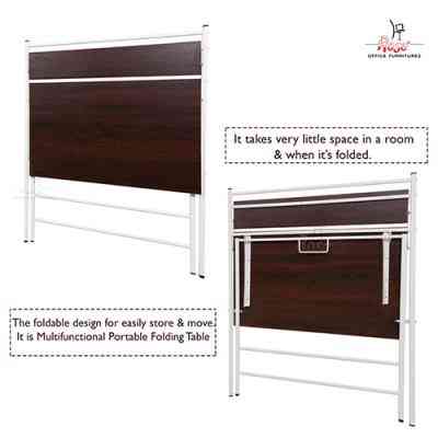 Rose Spring Folding Study Desk (Dark Brown)