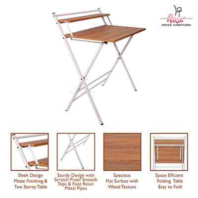 Rose Spring Folding Study Desk (Beige)