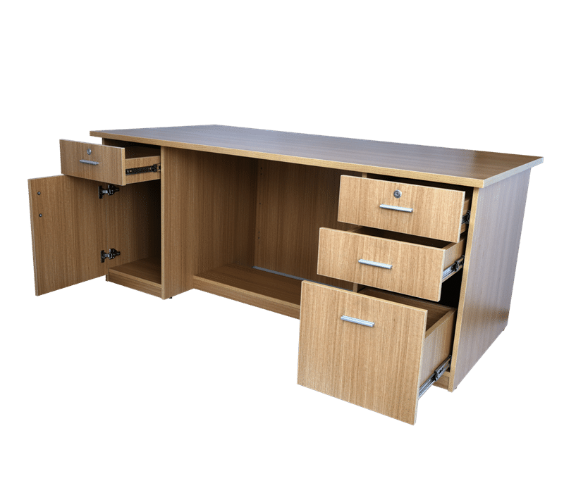 Office Table (3 Drawer unit & 1 Drawer & 1 Shutter Storage) - Ezywud