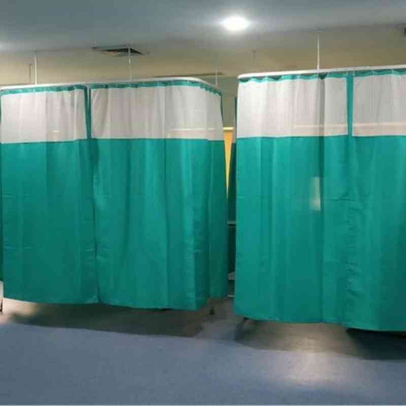 Hospital curtains.