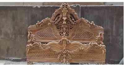 Luxury Carved Wooden Bed Headboard