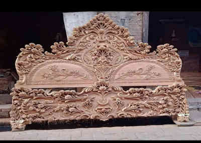 Luxury Carved Wooden Bed Headboard