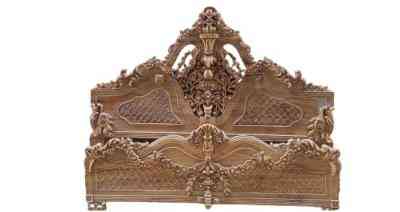 Luxury Carved Wooden Bed Headboard