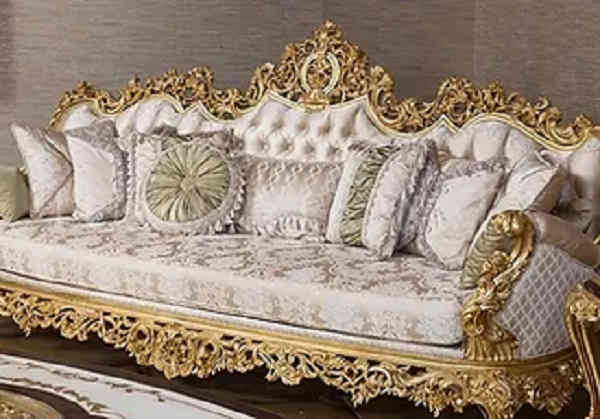 Luxury Carved 5 Seater Wooden Sofa