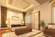 Classic Master Bedroom Design With Marble Wall Tile