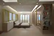 Modern Master Bedroom Design With Elegant Marble Tile