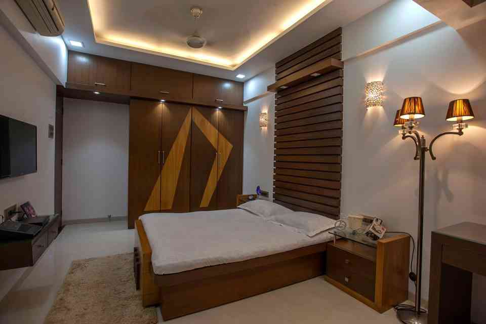 Modern Bedroom Design With A Wall Mounted Wardrobe