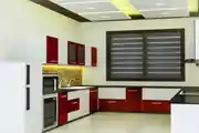 Modern Kitchen Design with Cabinets and Walls