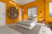 Modern Bedroom Design With Yellow White Color Combination