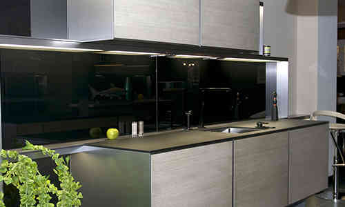 Open Kitchen With Steel Design Cabinet