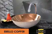 Utilized Copper Wash Basin of Restroom