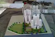 Front View: Residential 3D Model with Park