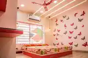 Teenager Girl Room With Butterfly Painting Design