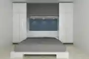 Modern Grey And White Master Bedroom Design With Wardrobe