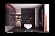 Luxury Black Marble Bathroom with Modern Elegance