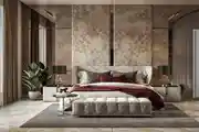 Luxurious Modern Bedroom Design with Elegant Textures and Warm Accents