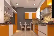 Pop of Orange In Kitchen