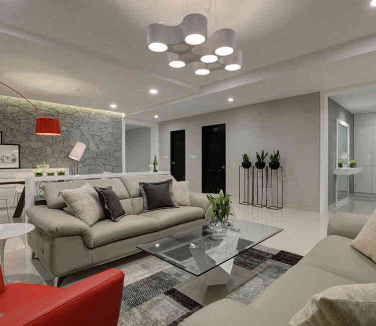 Modern Living Room Design With Luxury Furniture And Classic Architecture