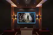 Shahada Bunglow Home Theater Wooden Wall Paneling