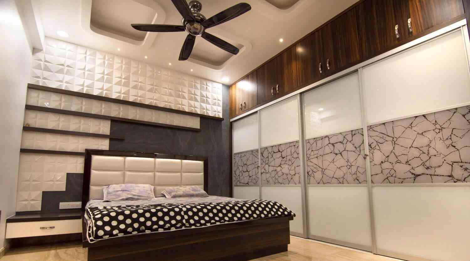 Contemporary Modern Bedroom Design With Floral Wallpaper