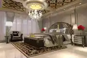 Royal Touch Luxury Bedroom With Chandelier Light