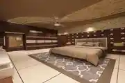 Floral Wallpaper on Bedroom Ceiling  
