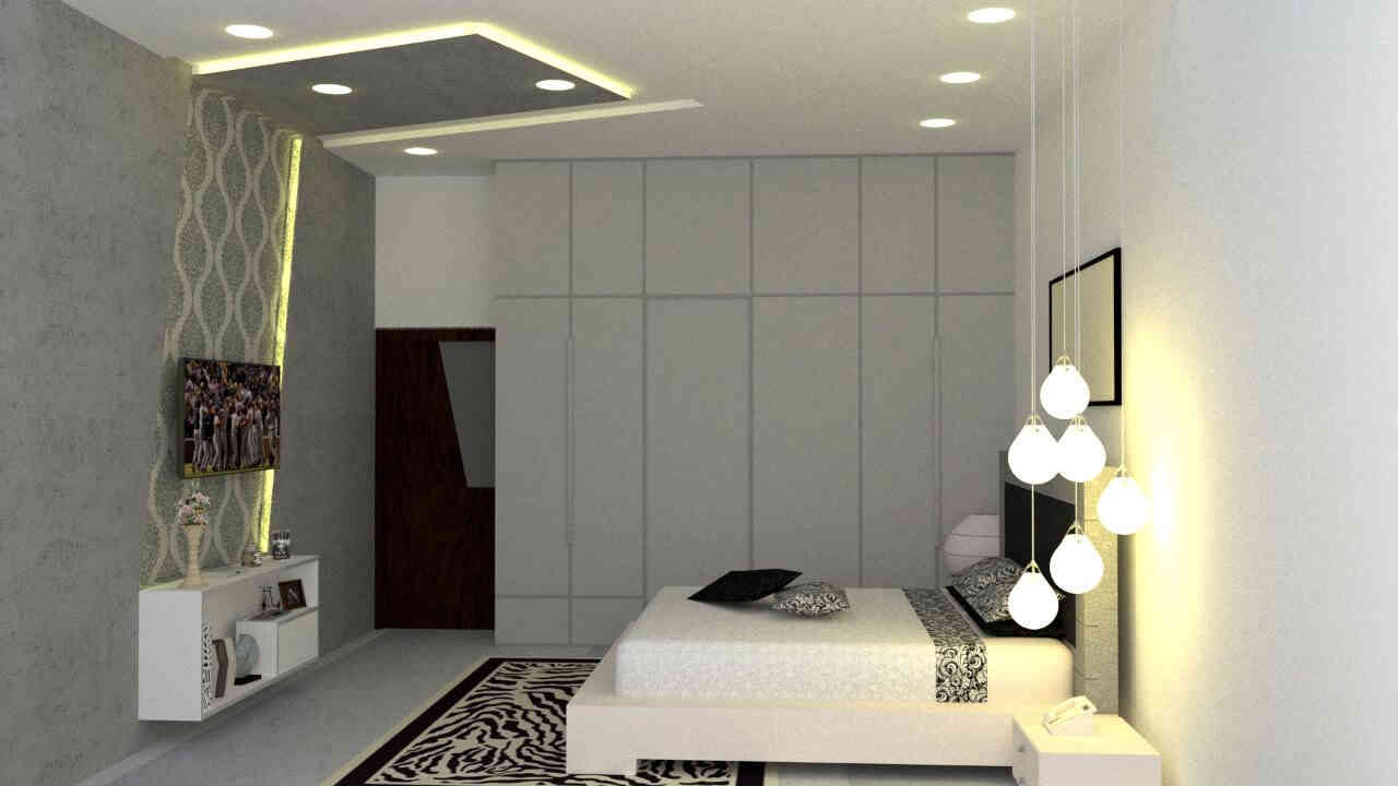 Elegant Bedroom in white and grey