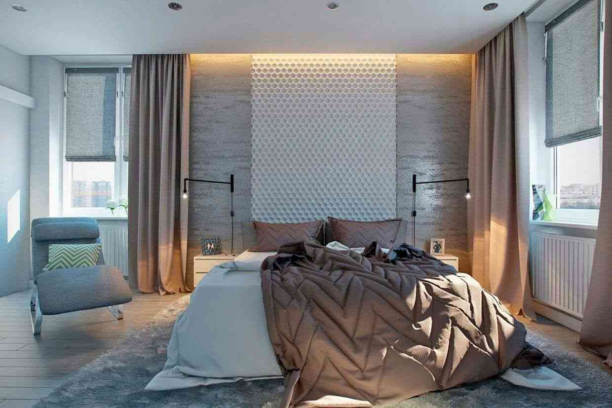 Elegantly Designed Bedroom with Wall Texture