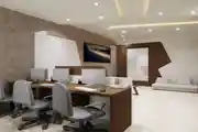Office interior With Pop Ceiling Light