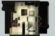 A Studio Apartment 3D Plan