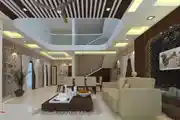 Ultra Luxurious Living Room Design With False Ceiling Lights