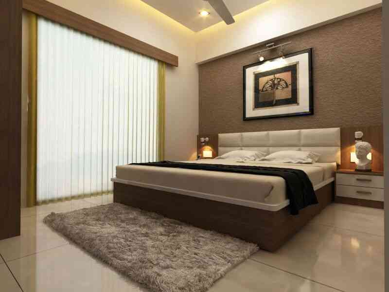 Minimal Bedroom Interior Design With Beige Upholstered Bed