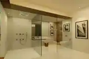 Bathroom Interior with Glass Partition