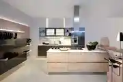 Ultra-Modern Modular Kitchen Design With Cabinets Light