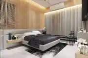 Modern Bedroom Design With Side Floating Shelf