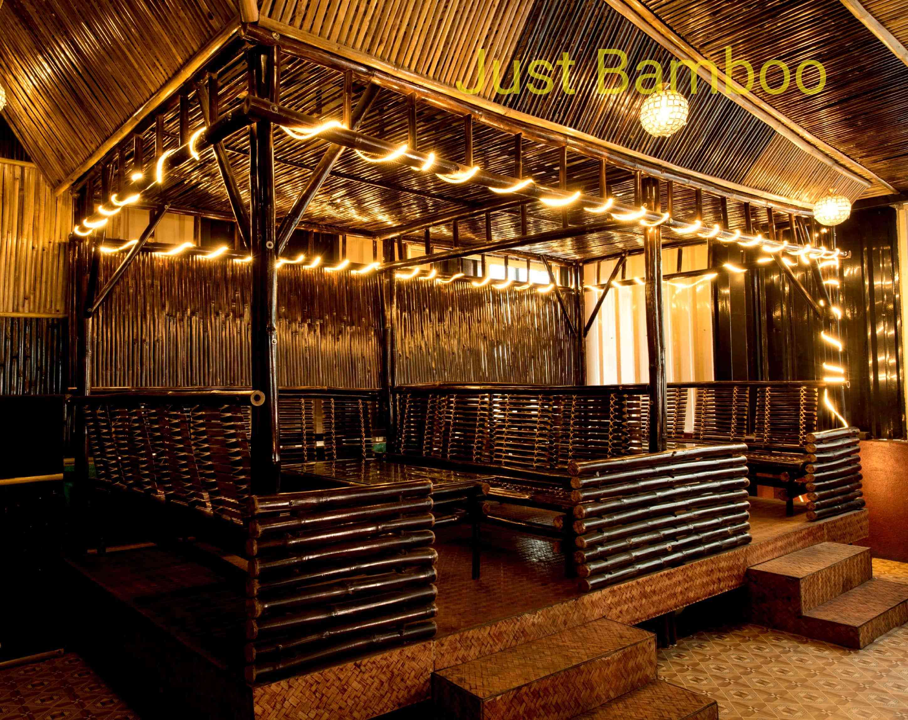 Customized Bamboo Interior With Ceiling Light