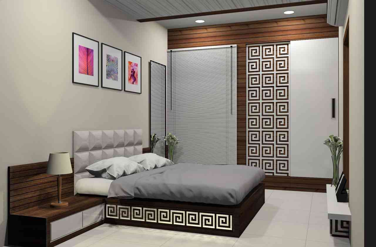 Modern Wooden Bedroom Design With Side Tables