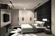 Black And White Contemporary Master Bedroom Design