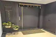 Elegant Black Entrance Door with Gold Accents