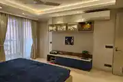 Stylish Kids Bedroom with Themed Decor and Display Shelves