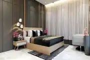 Luxury Grey Master Bedroom Design With Side Table