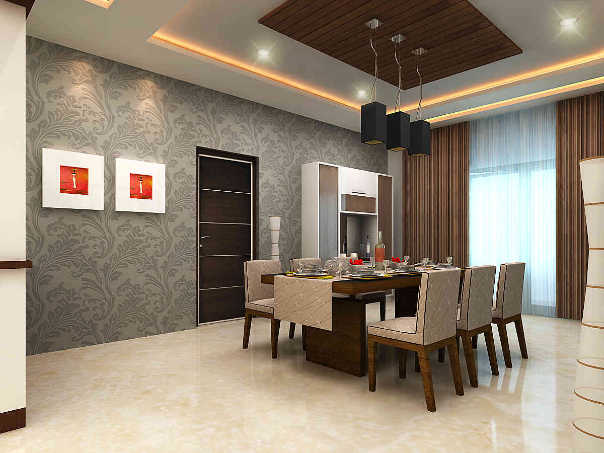 Ultra Modern Dining Room With Pendant Lights