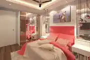 Modern Bedroom Design With White Bricks Wall