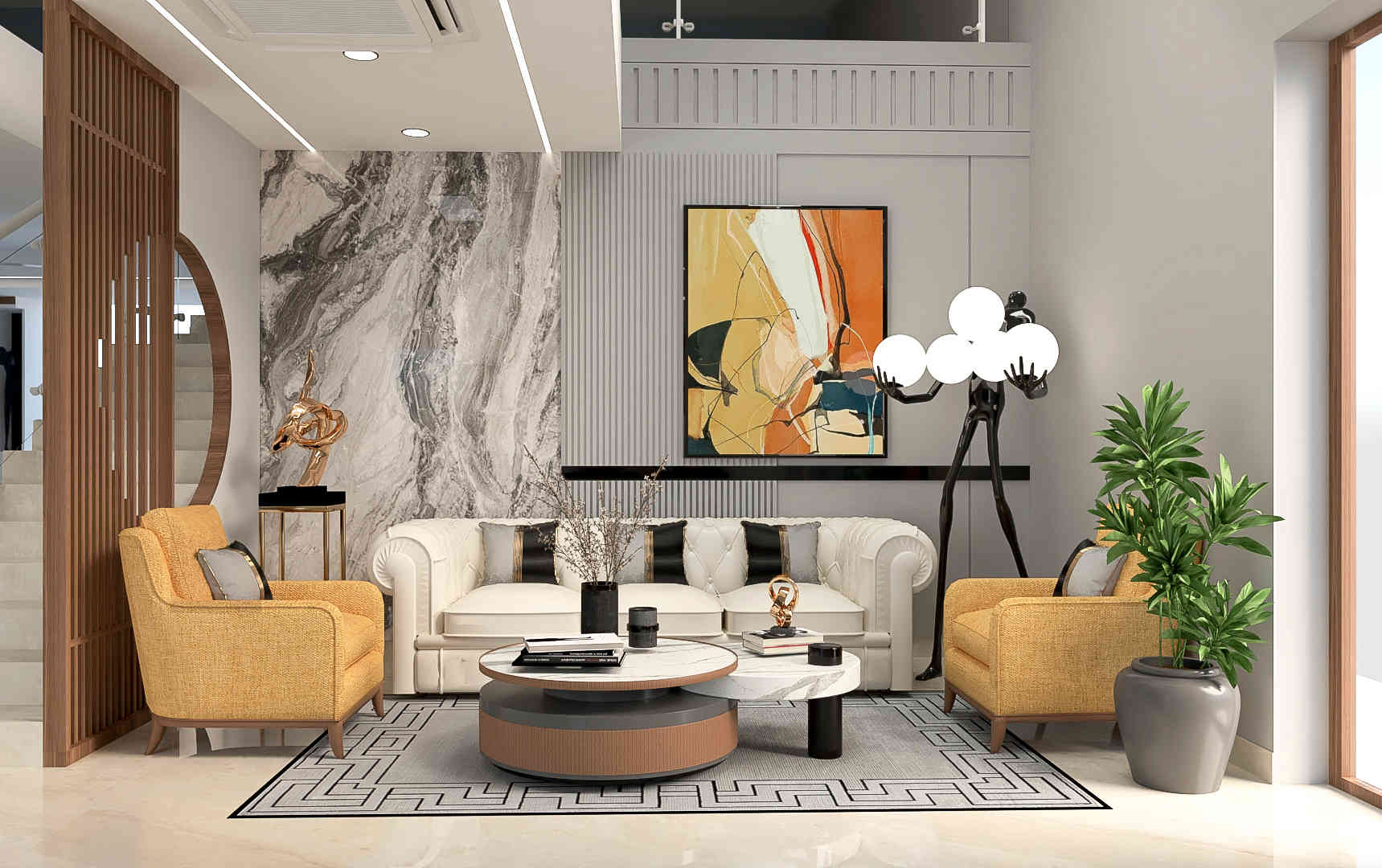 Contemporary Living Room Design With Minimalistic Decor