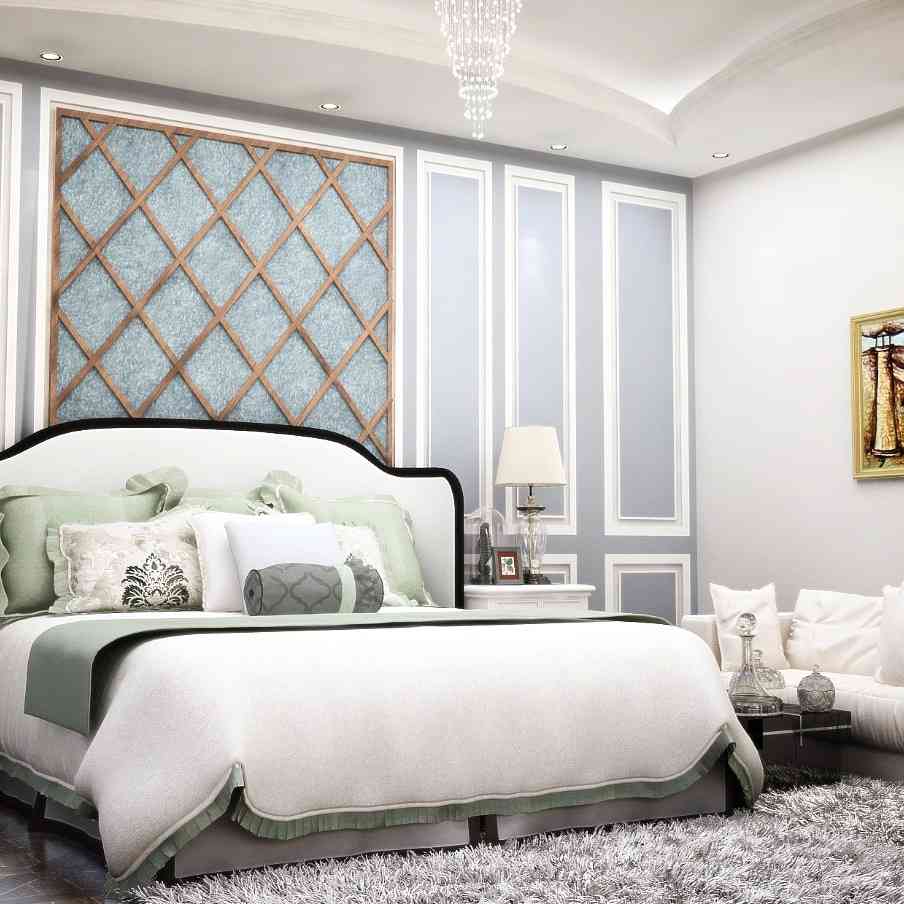 Contemporary Beautiful Bedroom Design In Beige And White