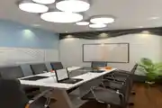 Contemporary Style Office With Ceiling Light